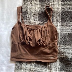 Brown cropped Hollister tank